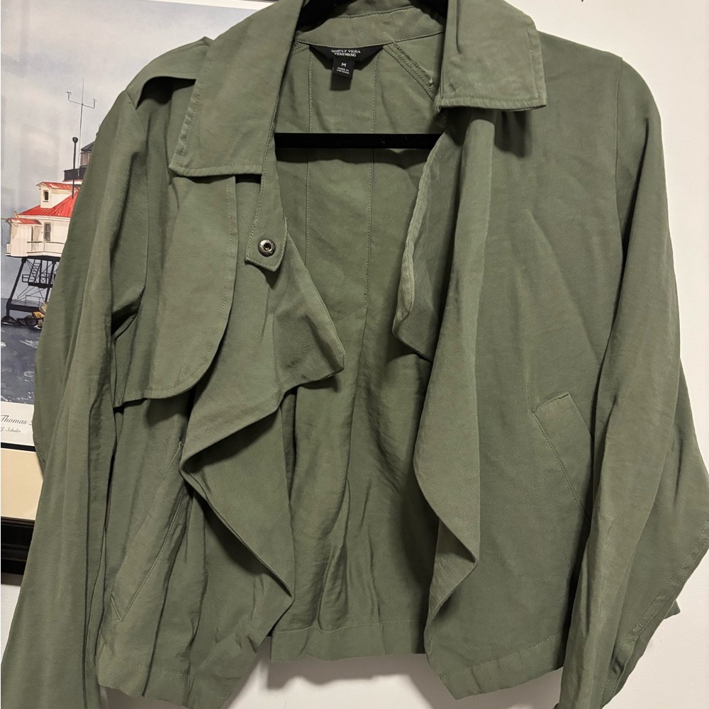 Simply Vera Vera Wang Sage Green Trench Coat